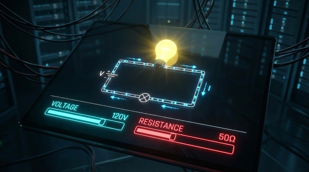 المختبر الفيزيائي الذكي: محاكي قانون أوم التفاعلي